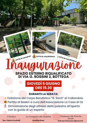 Locandina inaugurazione spazio esterno riqualificato circolo