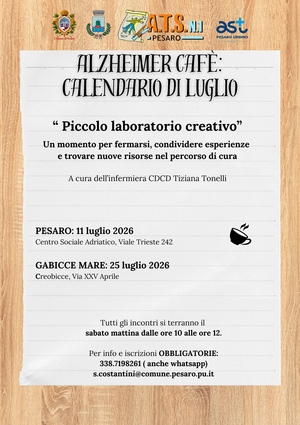 Alzheimer Cafe luglio 2026