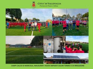 Prima pag 6 ottobre 2023 inaugurazione impianti solari termici campi sportivi di morciola jpg