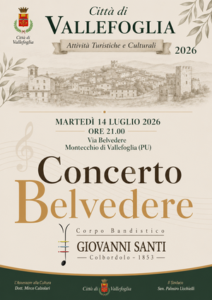 LOCANDINA CONCERTO VIA BELVEDERE 14 LUGLIO 2026