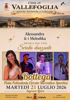 LOCANDINA SERATA DANZANTE CIRCOLO BOTTEGA 21 LUGLIOM 2026