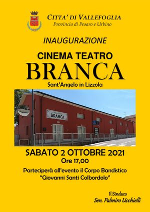 MANIFESTO INAUGURAZIONE CINEMA TEATRO BRANCA