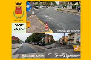 Prima pag 6 maggio 2022 nuovi asfalti Bottega via liberta  e via carducci fb